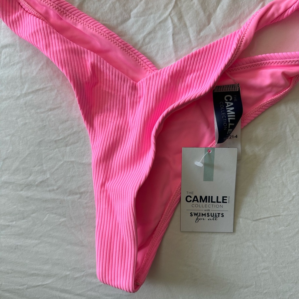 Pink Ribbed Bikini Set NWT - Picture 6 of 7